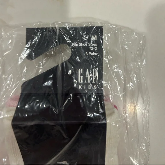 Gap Kids Pink White 3 Pack Socks Size M Fits Shoe 13-2 - Picture 4 of 5